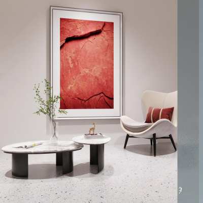 现代茶几3D模型下载